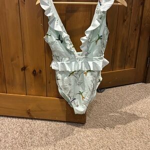 Ted Baker stunning Ruffled Swimsuit with Bird Print
